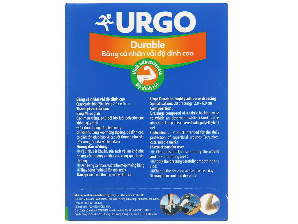 Băng cá nhân Urgo Durable màu da 20 miếng hình 2